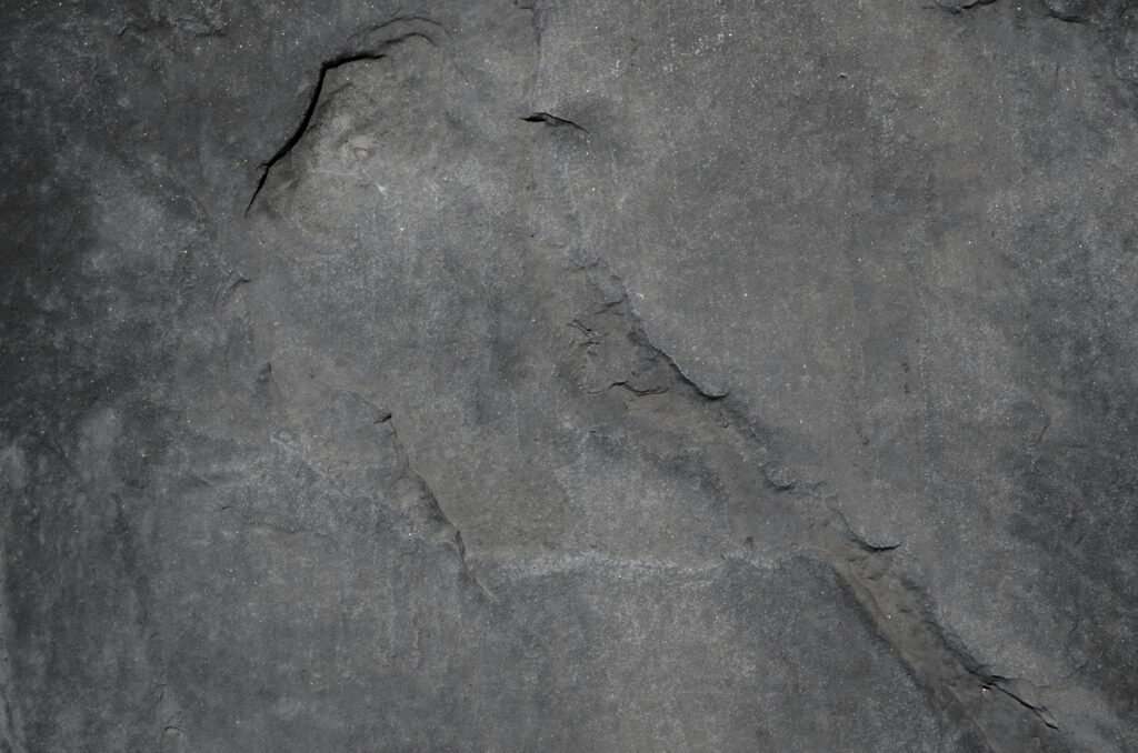 Close-up of a textured gray stone surface, highlighting natural patterns and details.